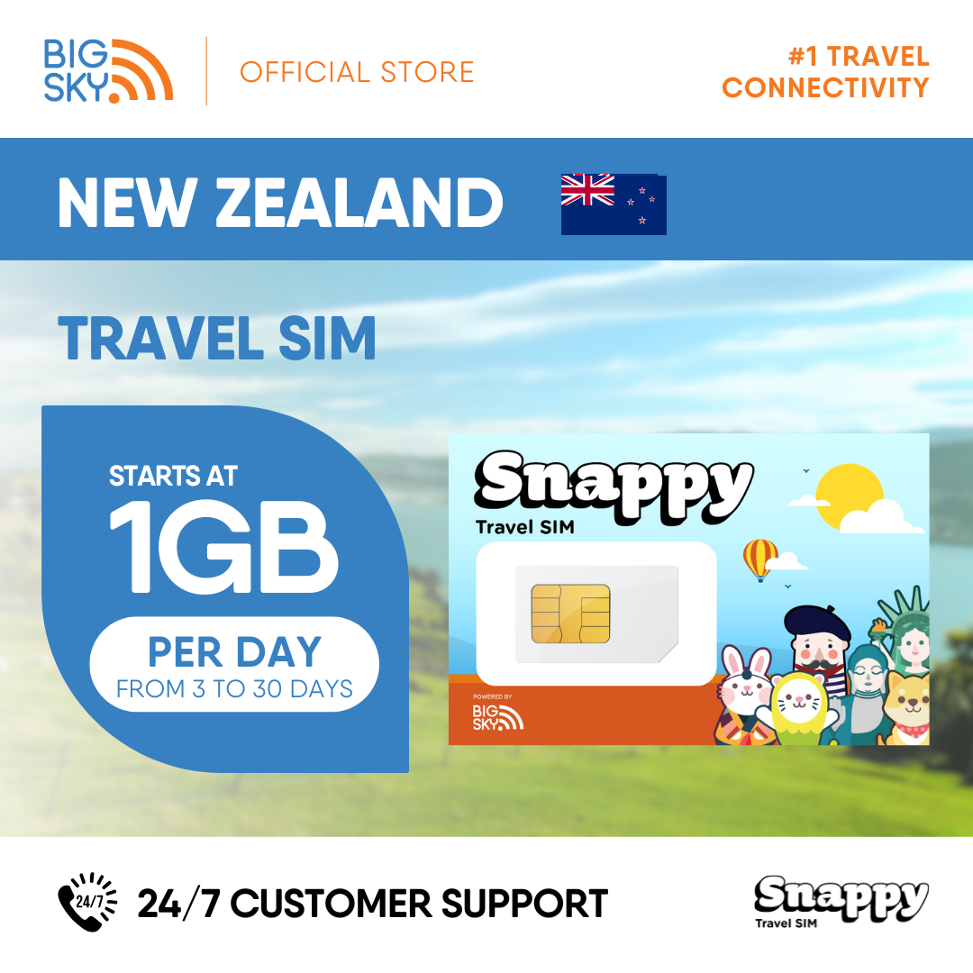 NEW ZEALAND Snappy Travel SIM - 1GB to 2GB