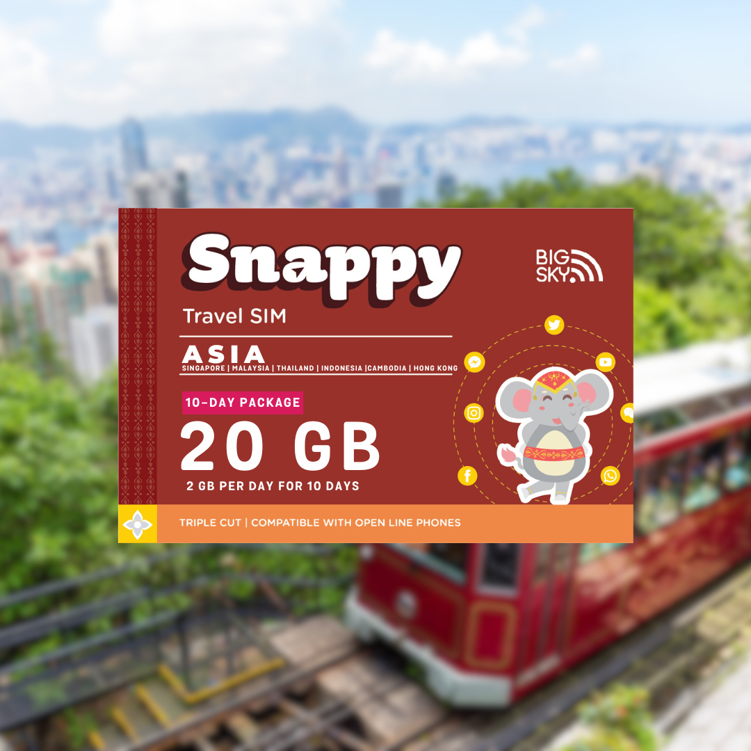 ASIA TRAVEL SIM (Snappy Travel SIM Powered by Big Sky Nation)
