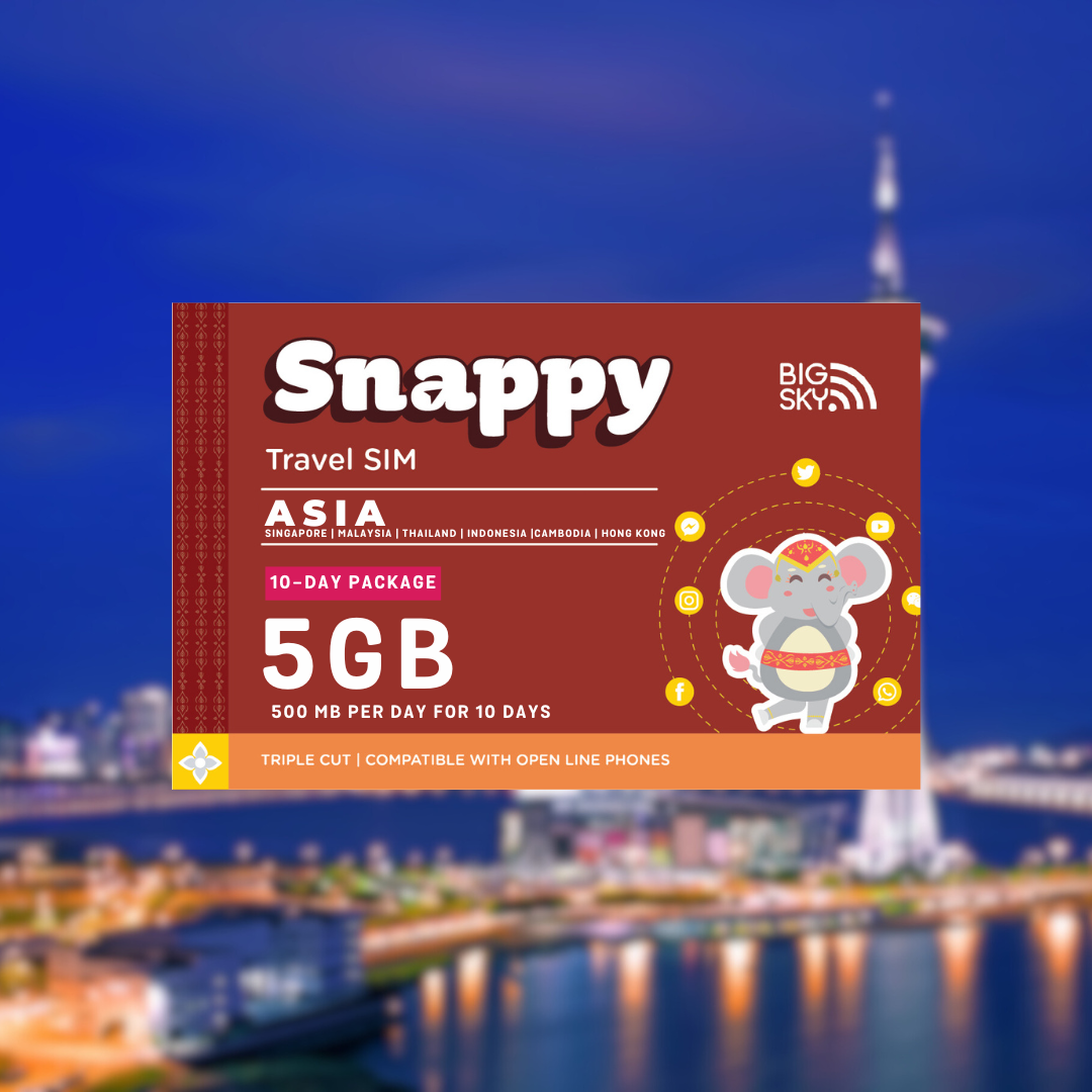 ASIA TRAVEL SIM (Snappy Travel SIM Powered by Big Sky Nation)