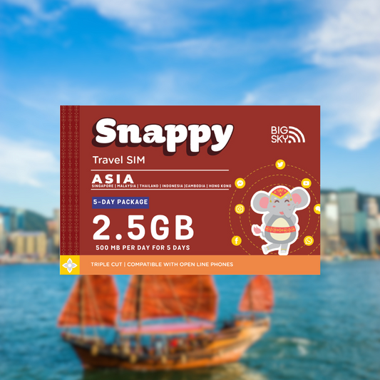 ASIA TRAVEL SIM (Snappy Travel SIM Powered by Big Sky Nation)