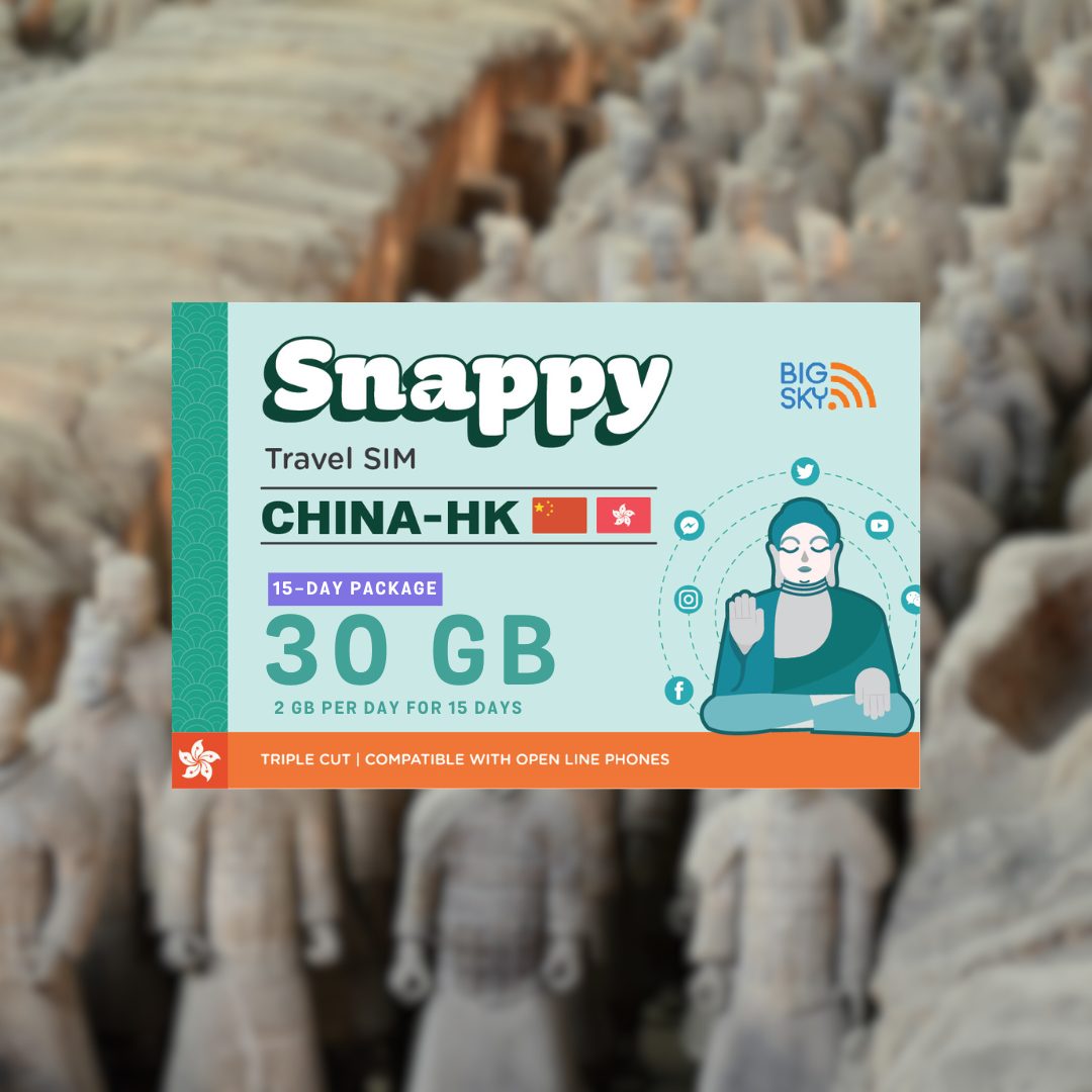 CHINA-HONG KONG TRAVEL SIM (Snappy Travel SIM Powered by Big Sky Nation)
