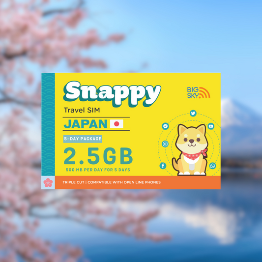 JAPAN TRAVEL SIM (Snappy Travel SIM Powered by Big Sky Nation)