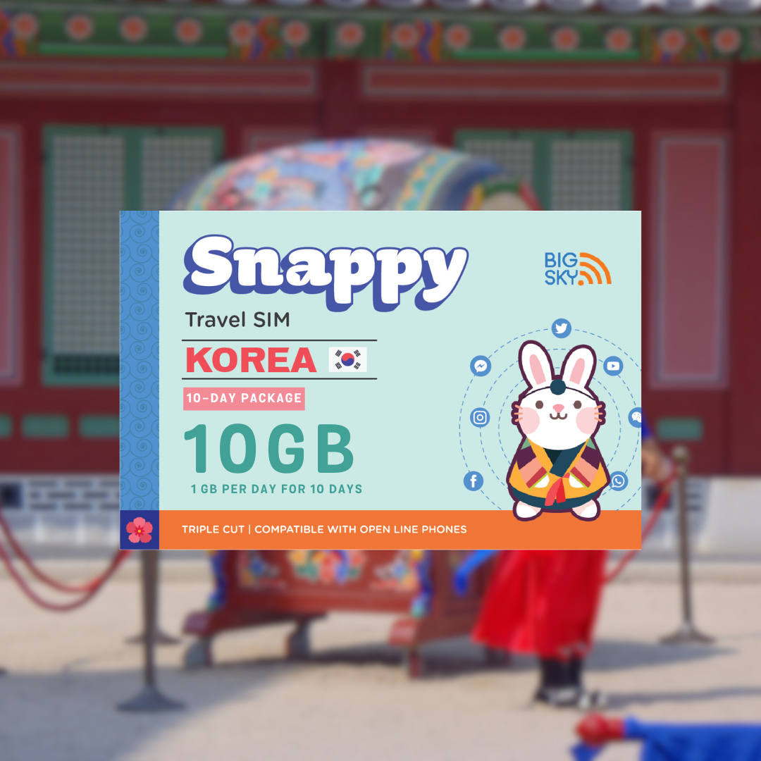SOUTH KOREA TRAVEL SIM (Snappy Travel SIM Powered by Big Sky Nation)
