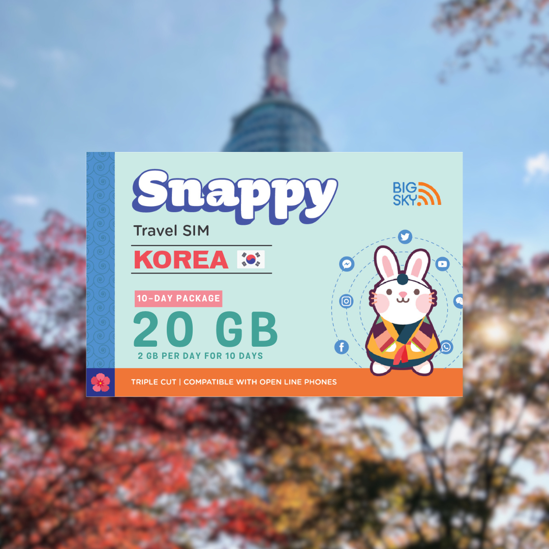 SOUTH KOREA TRAVEL SIM (Snappy Travel SIM Powered by Big Sky Nation)