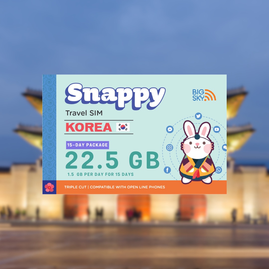 SOUTH KOREA TRAVEL SIM (Snappy Travel SIM Powered by Big Sky Nation)