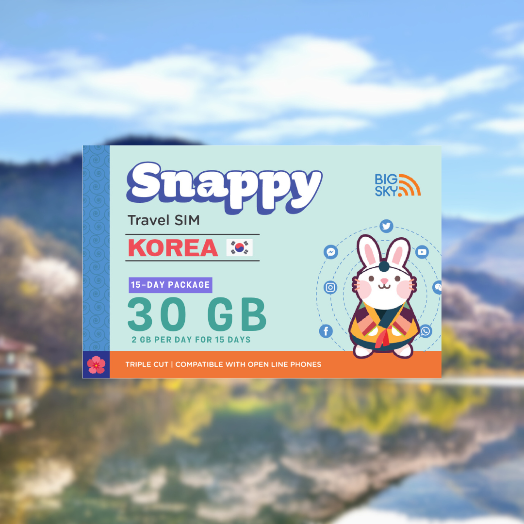 SOUTH KOREA TRAVEL SIM (Snappy Travel SIM Powered by Big Sky Nation)