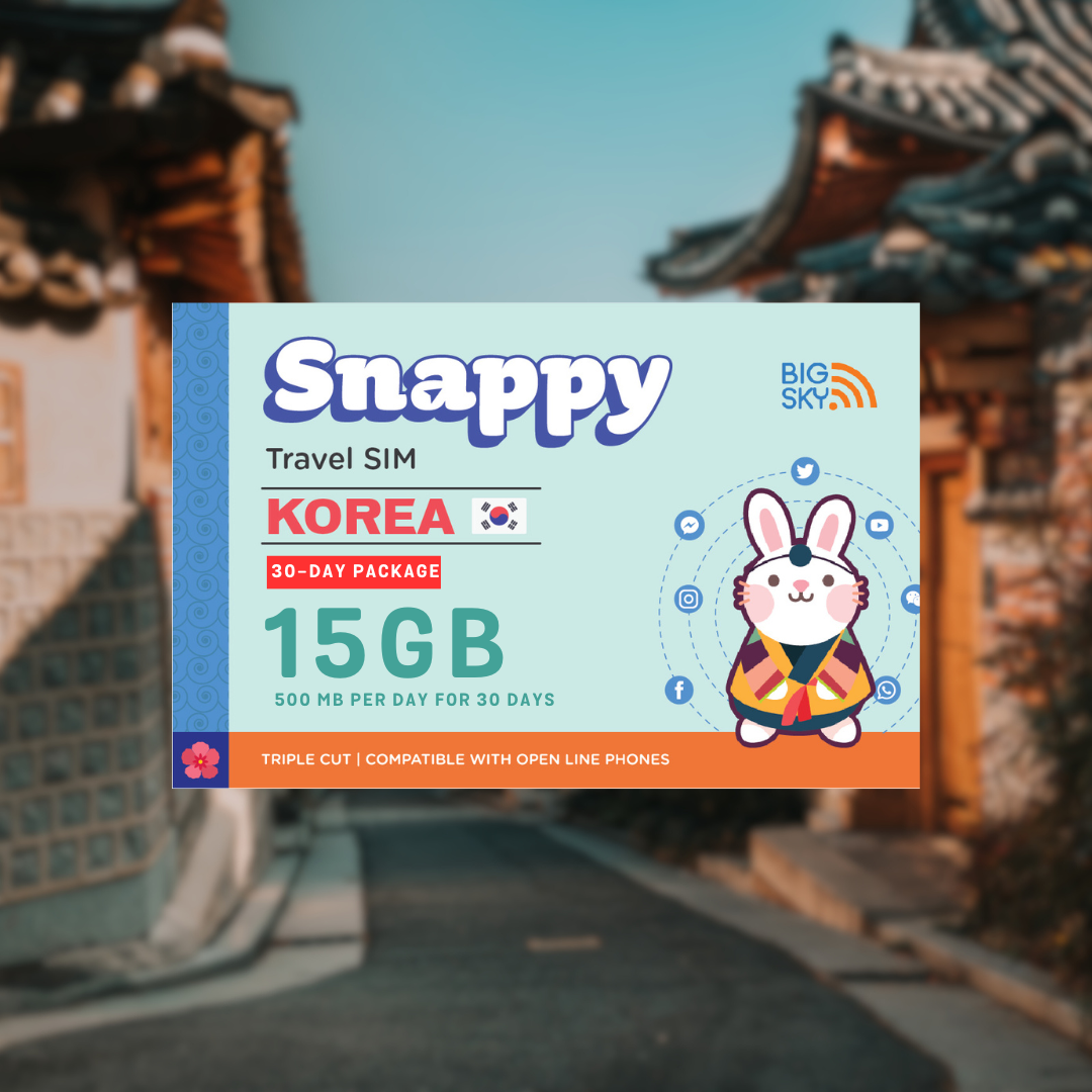 SOUTH KOREA TRAVEL SIM (Snappy Travel SIM Powered by Big Sky Nation)