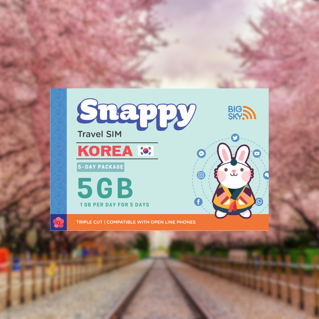 SOUTH KOREA TRAVEL SIM (Snappy Travel SIM Powered by Big Sky Nation)