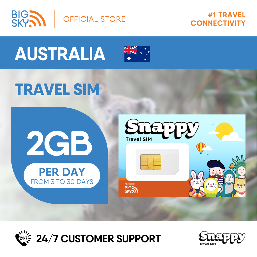 AUSTRALIA Snappy Travel SIM - 1GB to 2GB