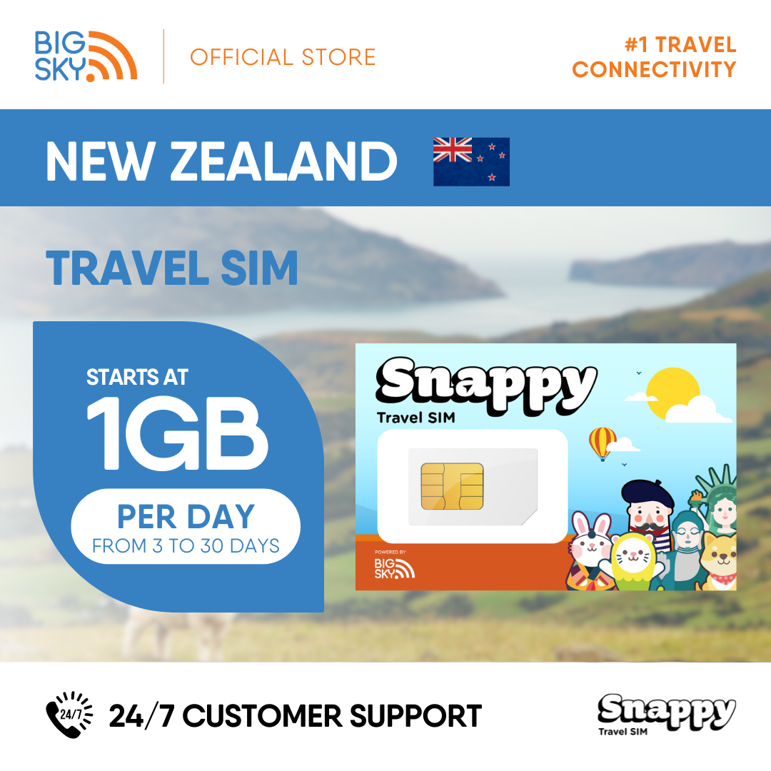 NEW ZEALAND Snappy Travel SIM - 1GB to 2GB
