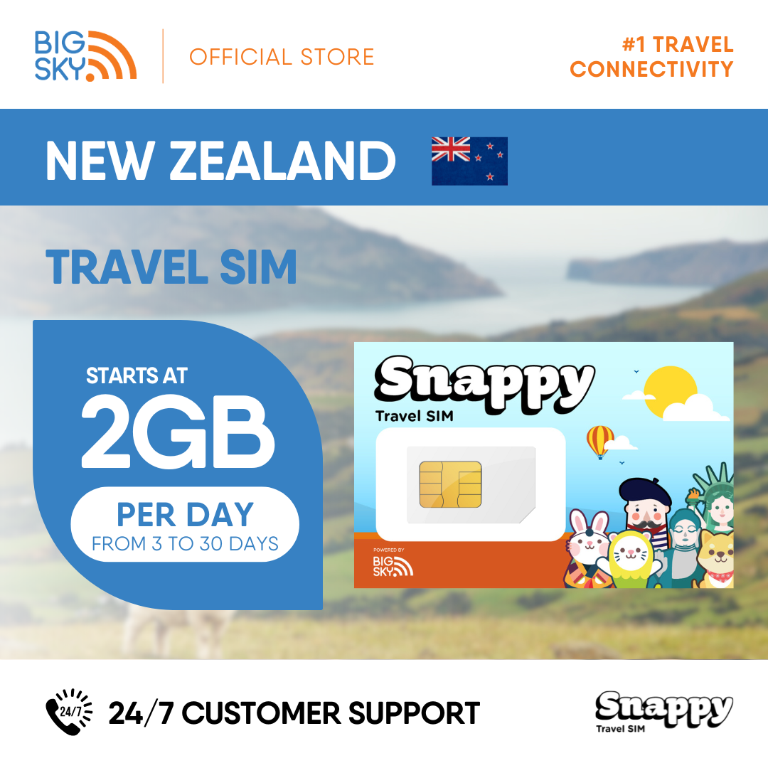 NEW ZEALAND Snappy Travel SIM - 1GB to 2GB