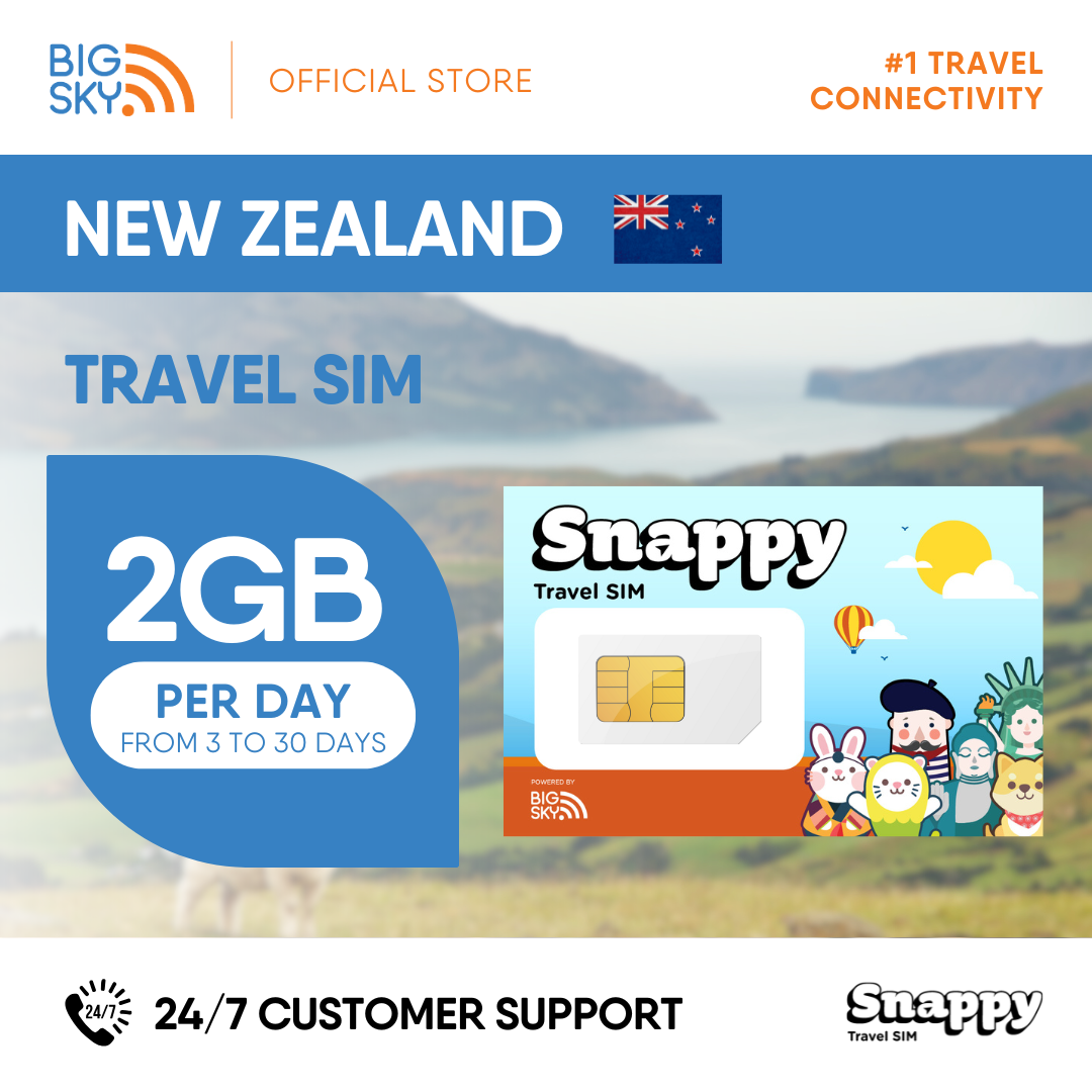 NEW ZEALAND Snappy Travel SIM - 1GB to 2GB
