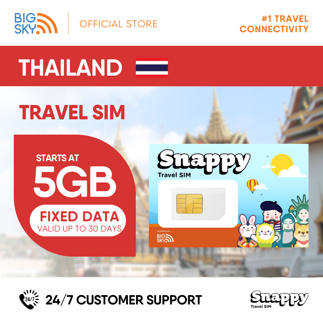 THAILAND Snappy Travel SIM - 3GB to 20GB (30 days validity)