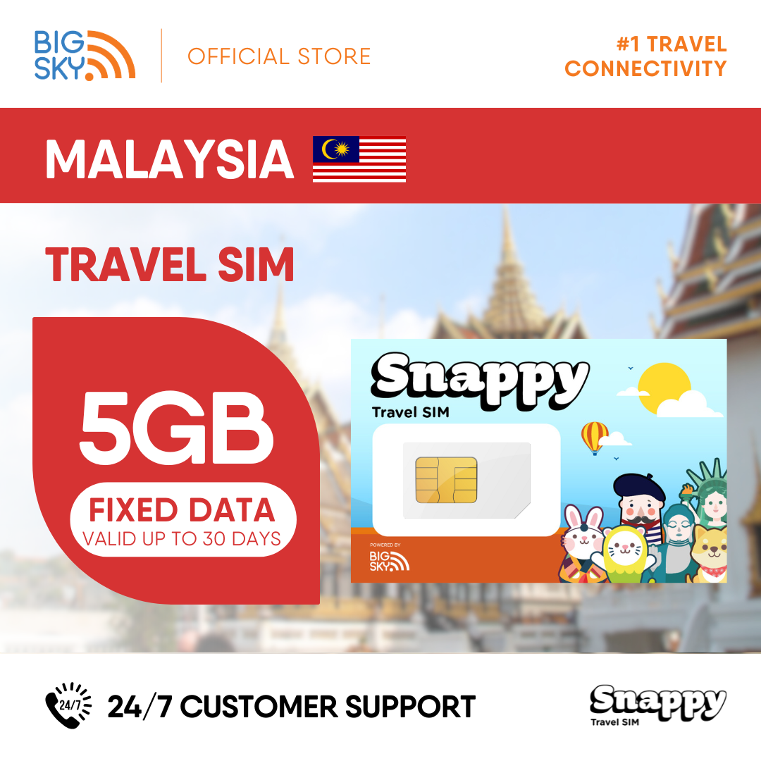 MALAYSIA Snappy Travel SIM - 3GB to 20GB (30 days validity)