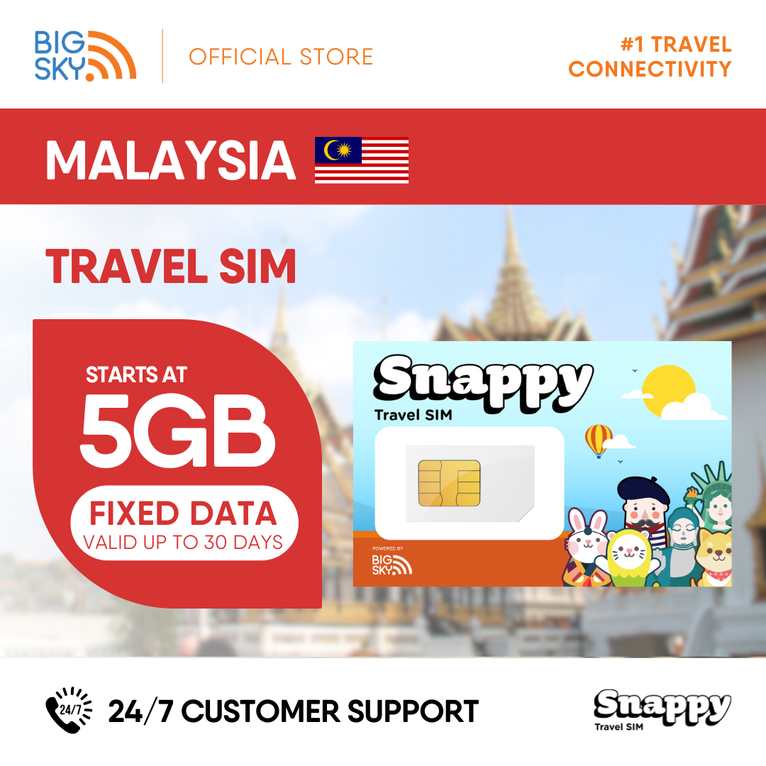 MALAYSIA Snappy Travel SIM - 3GB to 20GB (30 days validity)