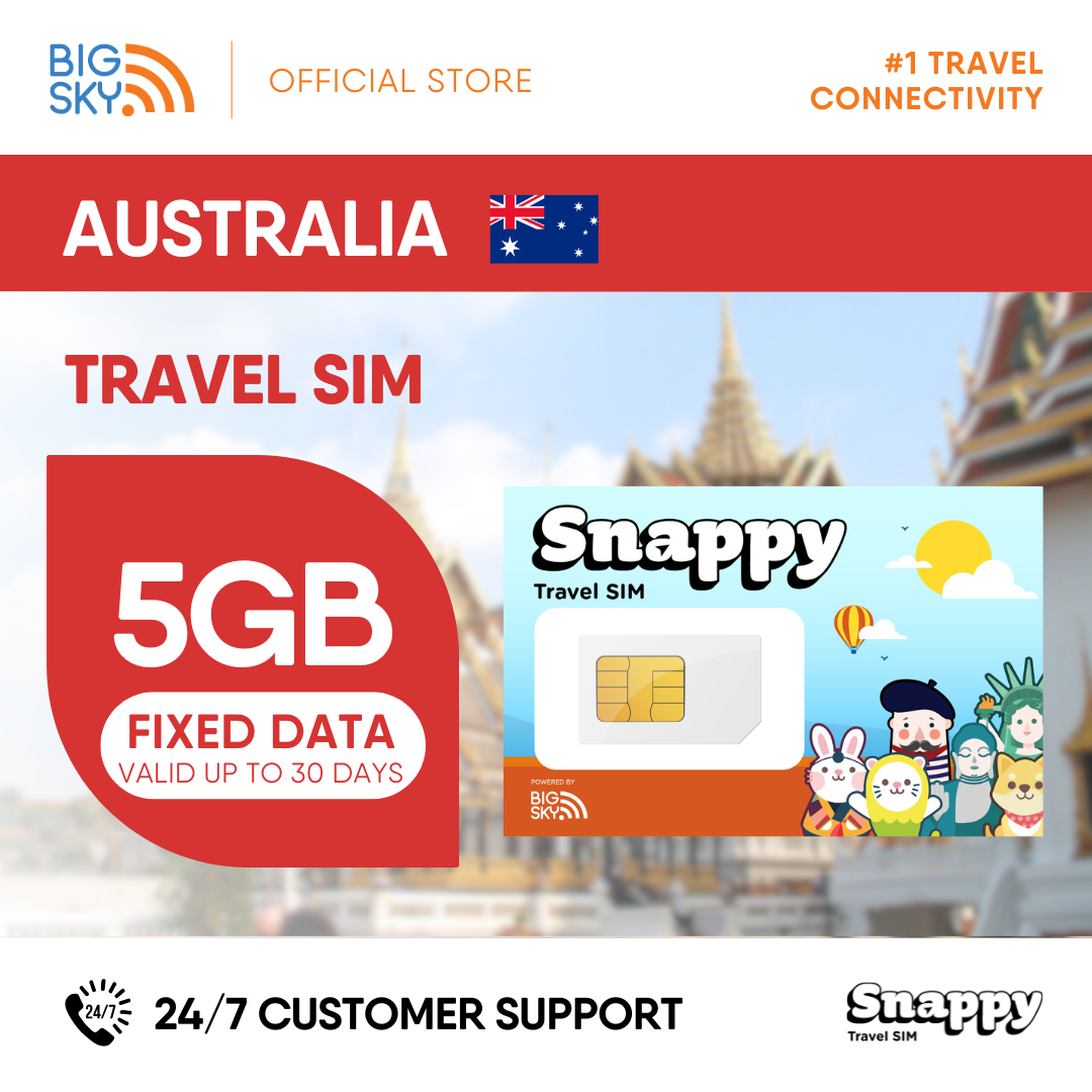 AUSTRALIA Snappy Travel SIM - 3GB to 20GB (30 days validity)