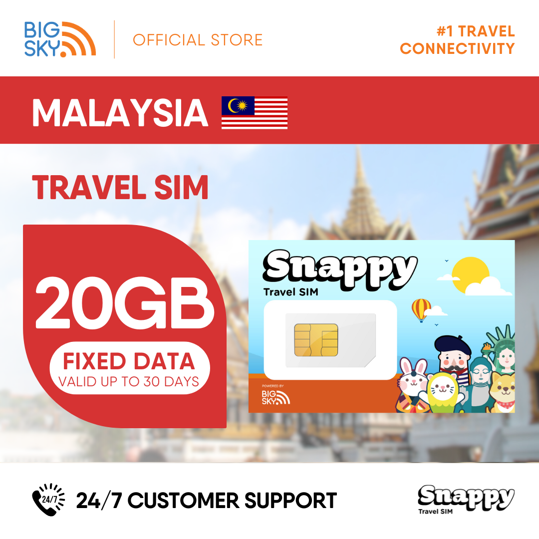 MALAYSIA Snappy Travel SIM - 3GB to 20GB (30 days validity)