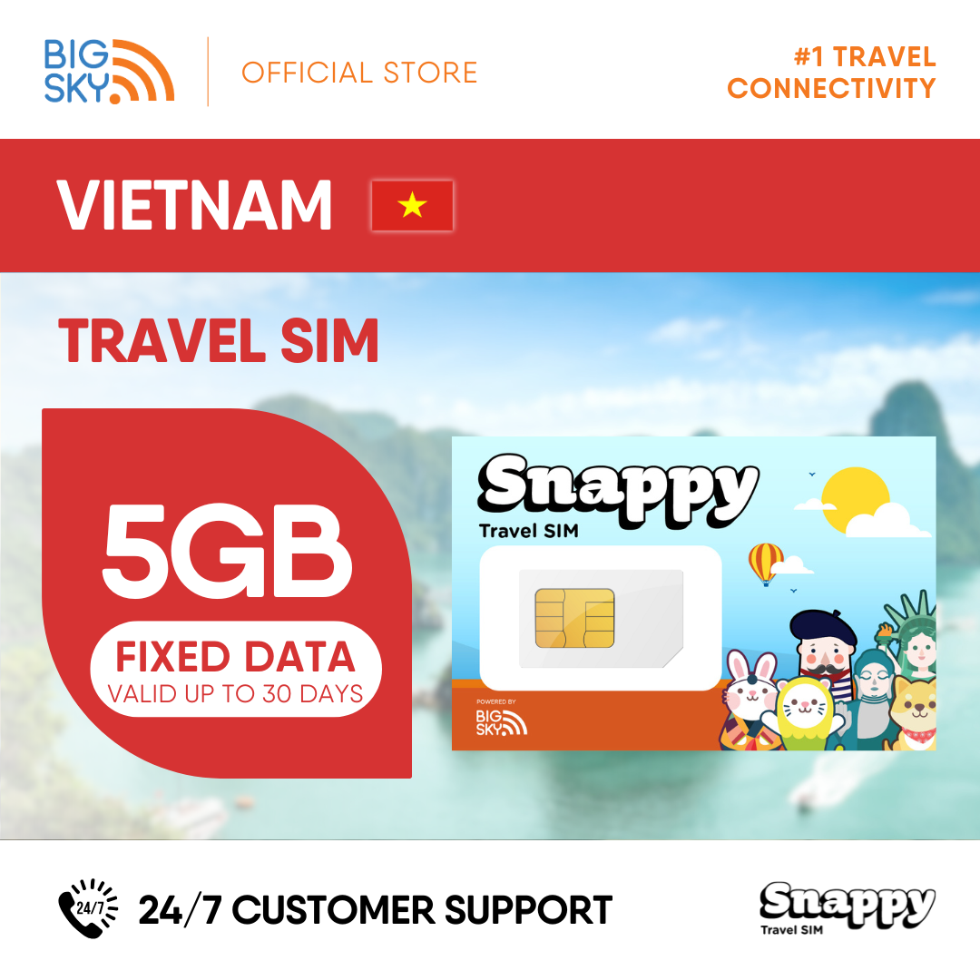 VIETNAM Snappy Travel SIM - 3GB to 20GB (30 days validity)