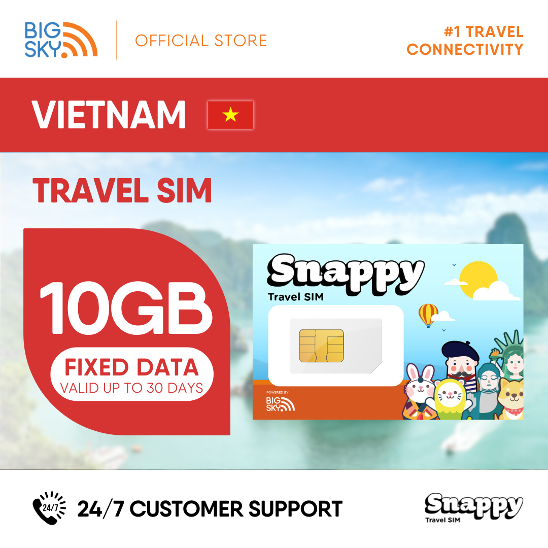 VIETNAM Snappy Travel SIM - 3GB to 20GB (30 days validity)