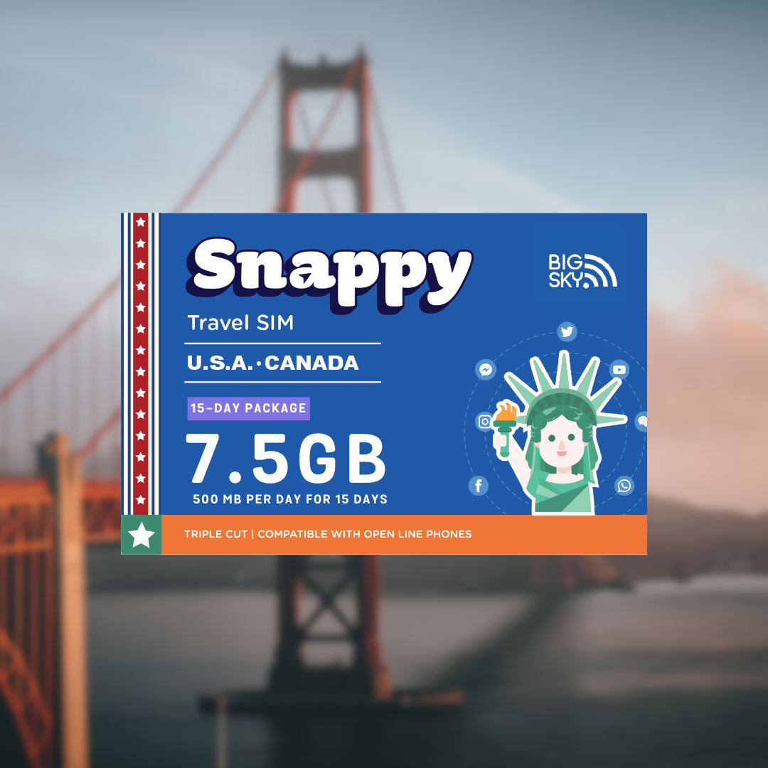 US-CANADA TRAVEL SIM (Snappy Travel SIM Powered by Big Sky Nation)