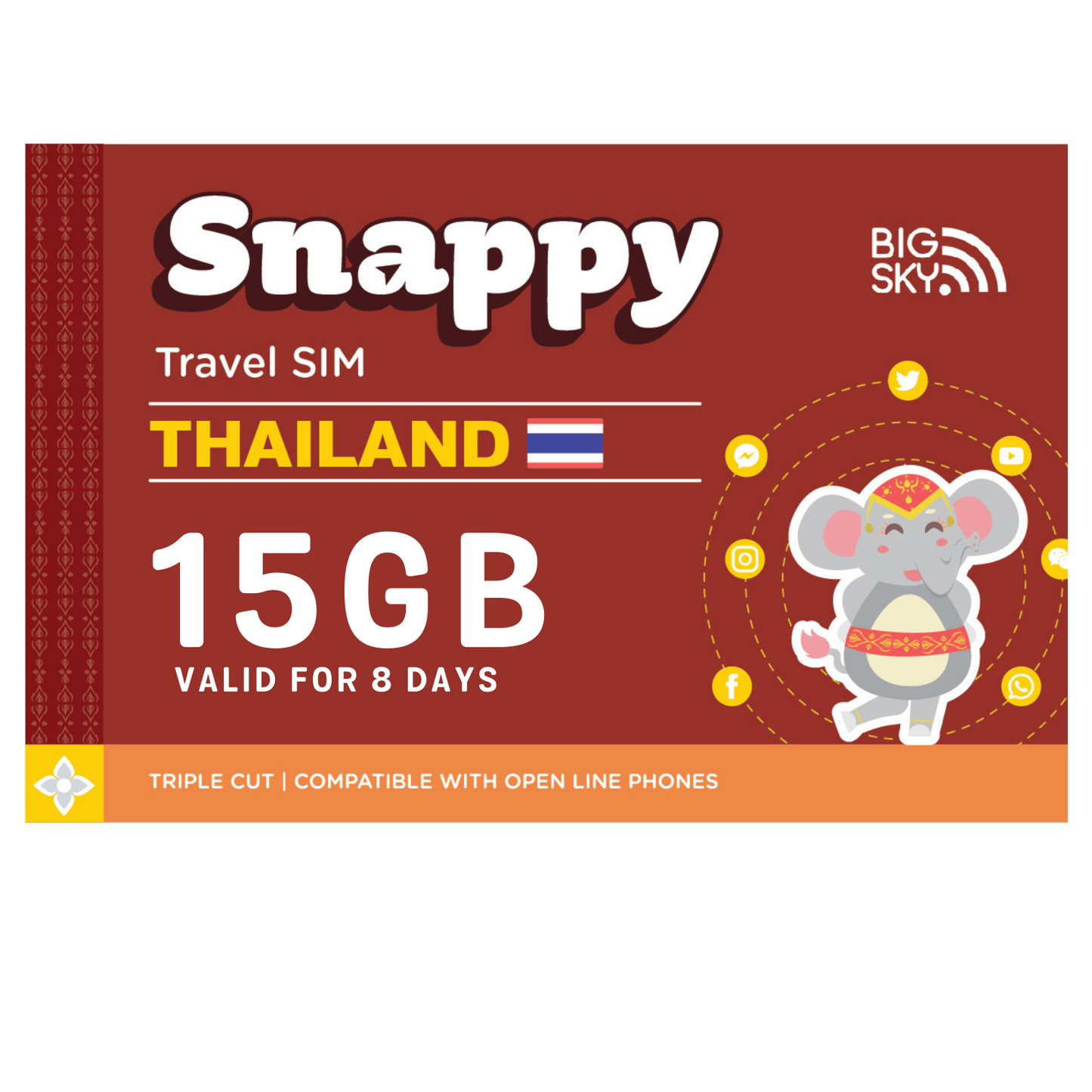 15GB THAILAND TRAVEL SIM (Snappy Travel SIM Powered by TrueMove)